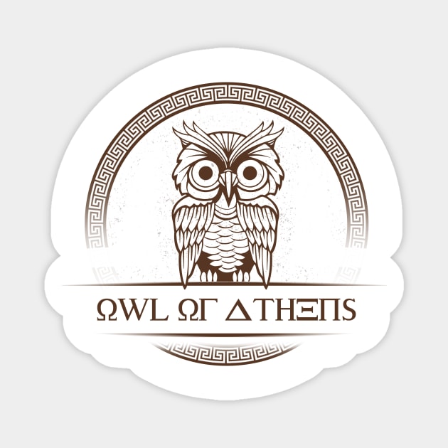 'Owl Of Athens' Awesome Athens Greek Mythology Gift Sticker by ourwackyhome